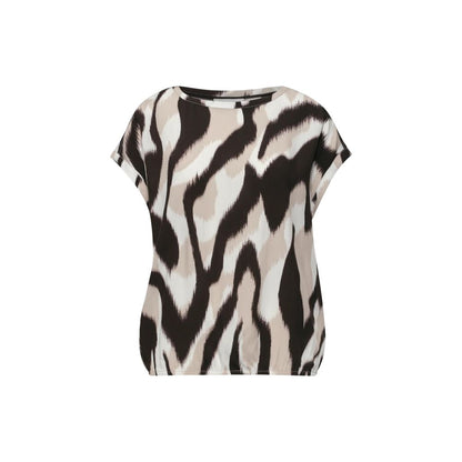 Shirt by Street One for women in viscose brown, featuring a nuanced and nuanced round neckline for a sophisticated finish.