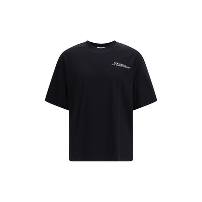 Off-White Heart Men's Regular Fit Crew Neck Cotton Activewear T-Shirt - Black White Print