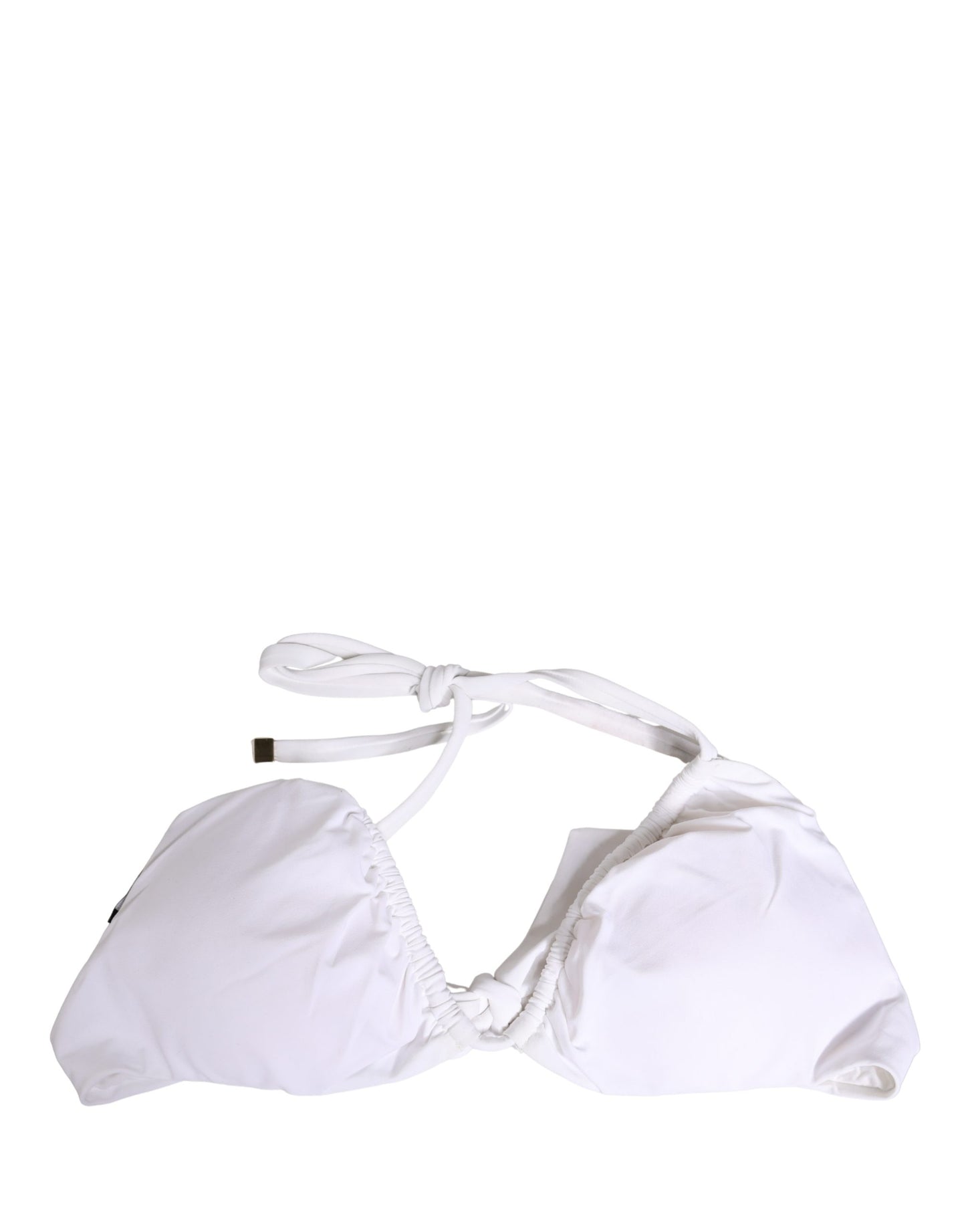 Dolce & Gabbana White Halter Top High Waist Bikini Bottom Swimwear