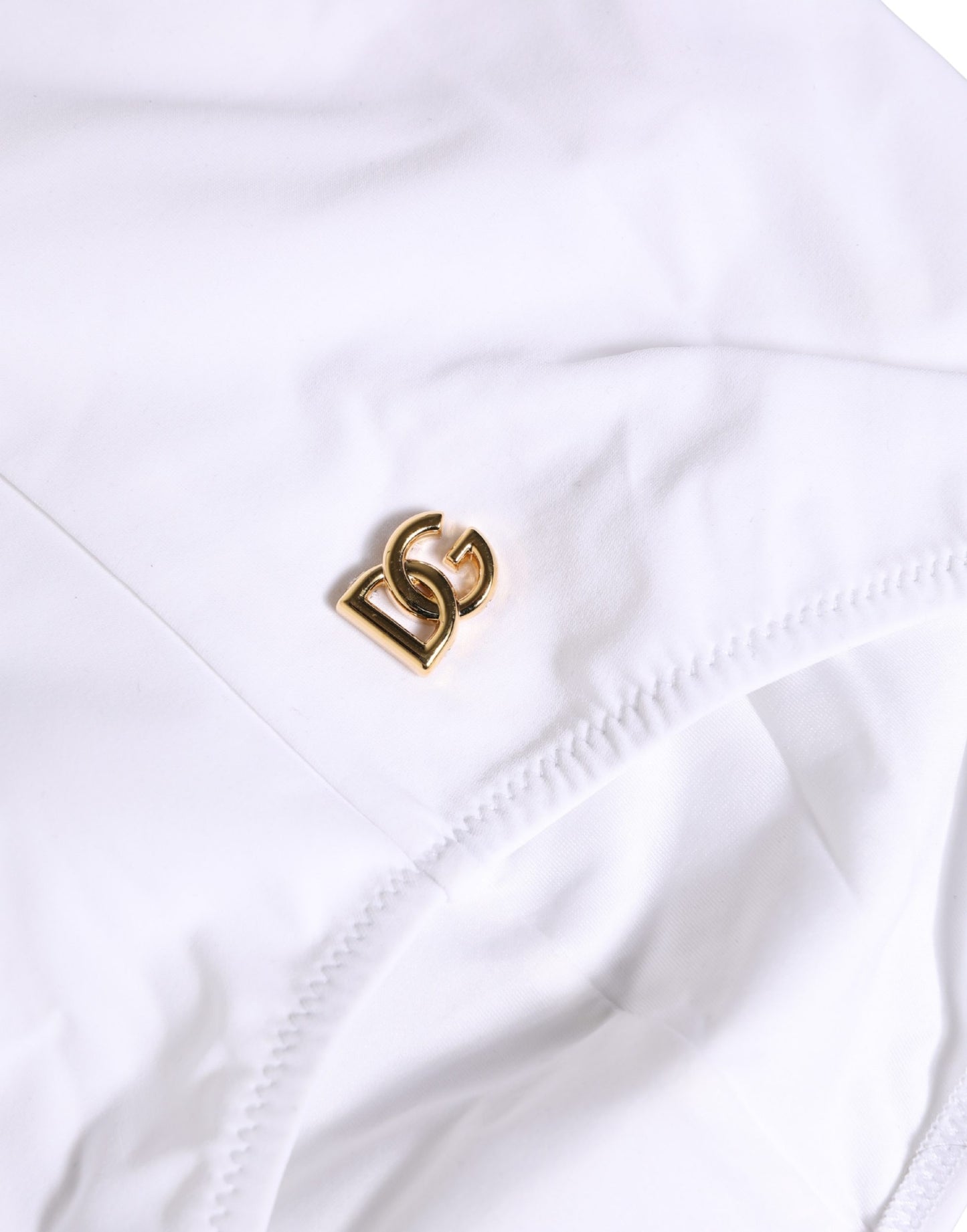 Dolce & Gabbana White Halter Top High Waist Bikini Bottom Swimwear