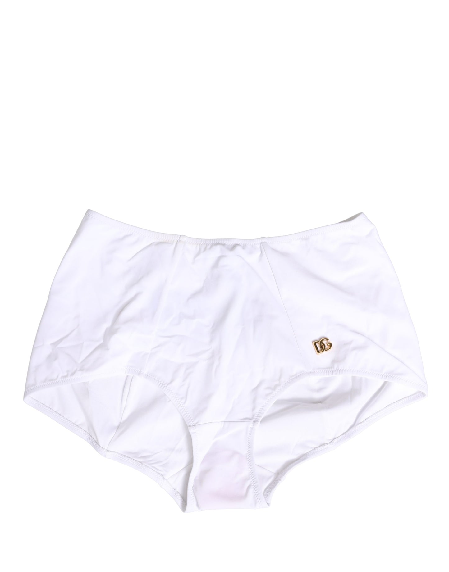 Dolce & Gabbana White Halter Top High Waist Bikini Bottom Swimwear