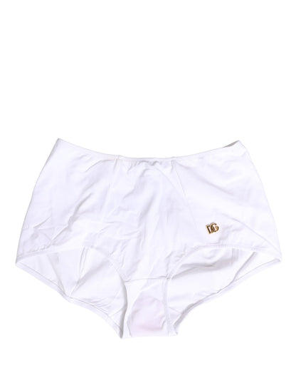 Dolce & Gabbana White Halter Top High Waist Bikini Bottom Swimwear