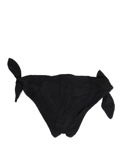 Dolce & Gabbana Women's Low Rise Stretch Nylon Bikini Bottoms - Black Signature
