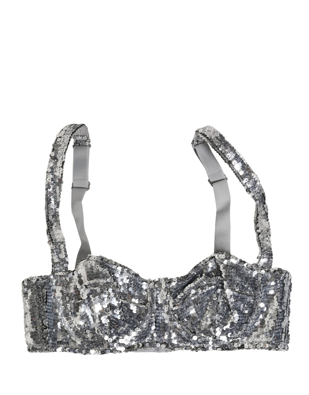 Dolce & Gabbana Women's Nylon & Sequins Bra - Silver