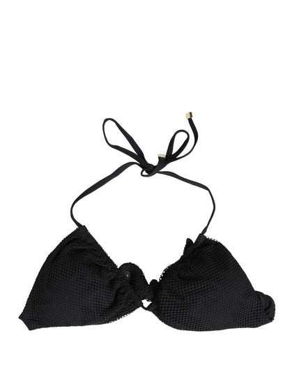 Dolce & Gabbana Black Padded Triangle Halter Bikini Top Swimwear
