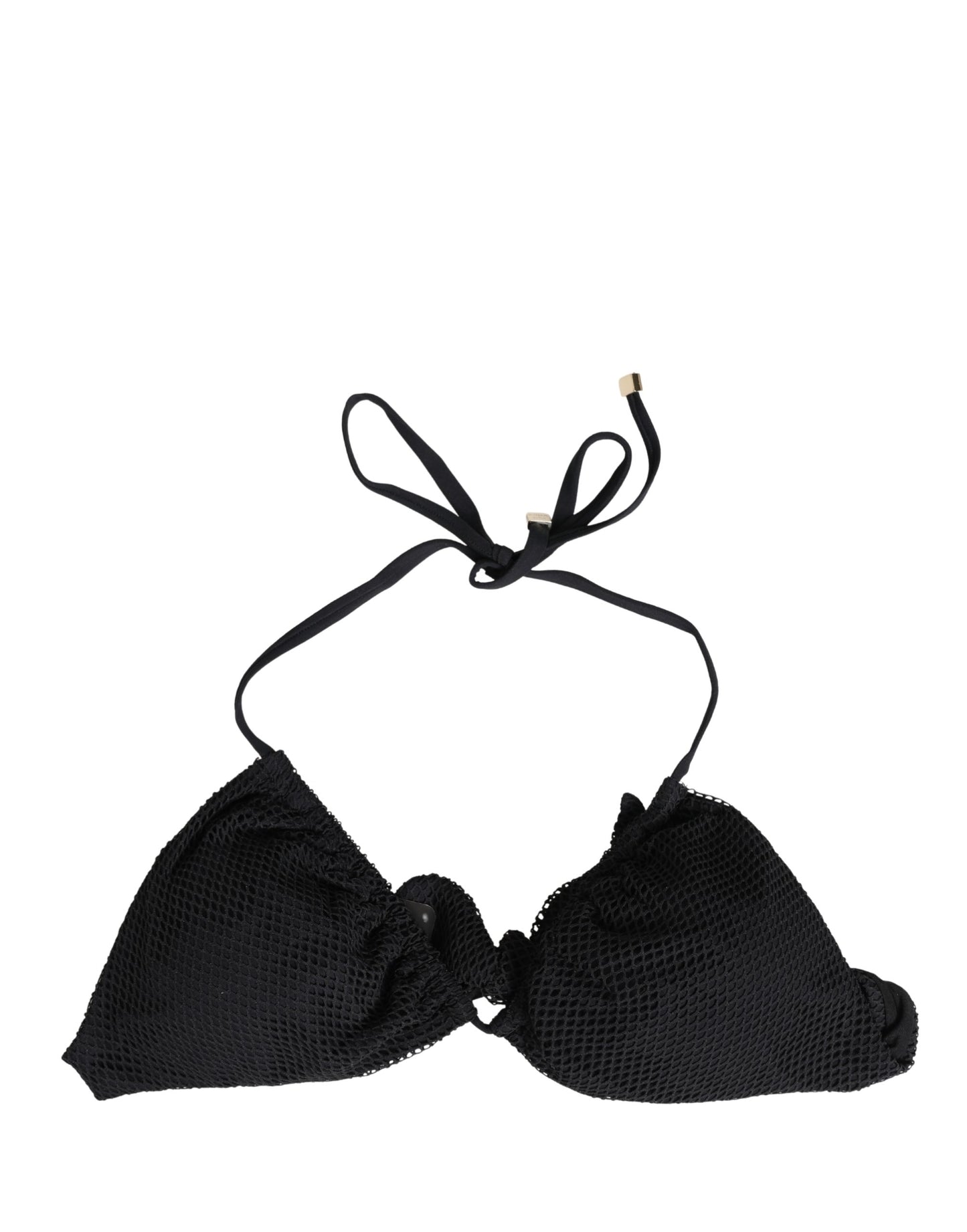 Dolce & Gabbana Black Padded Triangle Halter Bikini Top Swimwear