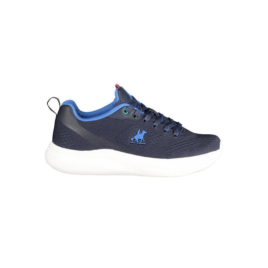 Athletic Sneakers by U.S. Grand Polo for men in polyester & polyurethane blue & print showcases an impeccable silhouette, defined by an impeccable athletic style design that perfectly captures the essence of the Men's Athletic Polyester & Polyurethane Sneakers.