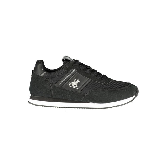 Athletic Sneakers by U.S. Grand Polo for men in polyester & polyurethane black & print showcases an impeccable silhouette, defined by an impeccable athletic style design that perfectly captures the essence of the Men's Athletic Polyester & Polyurethane Sneakers.
