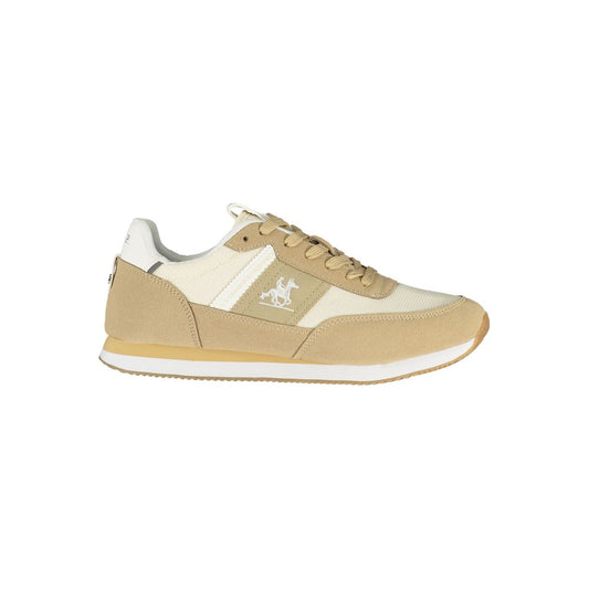 Athletic Sneakers by U.S. Grand Polo for men in polyester & polyurethane beige & print showcases an impeccable silhouette, defined by an impeccable athletic style design that perfectly captures the essence of the Men's Athletic Polyester & Polyurethane Sneakers.