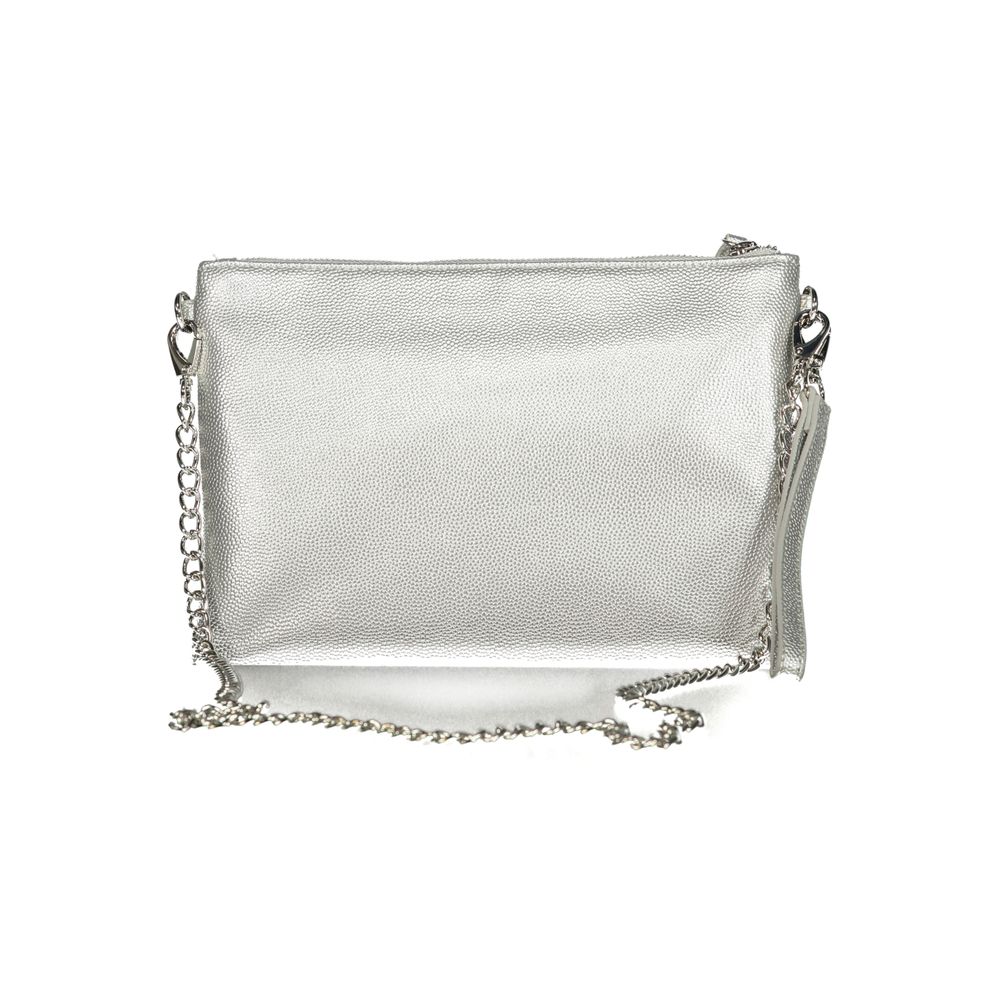 Shoulder Handbag by Mario Valentino for women in polyethylene gray & signature presents a ornamental silhouette, showcasing a secure zipper, ample internal-pockets, and versatile shoulder-strap for a ornamental finish.