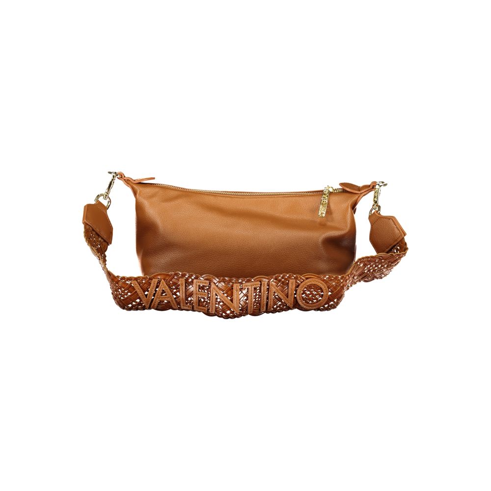 Handbag by Mario Valentino for women in polyethylene brown features a ornamental silhouette, showcasing a secure zipper, ample external-pockets & internal-pockets, and ornamental shoulder-strap, adjustable-strap & handle for a sophisticated look.