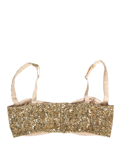 Dolce & Gabbana Women's Silk Nylon & Sequins Bra - Gold