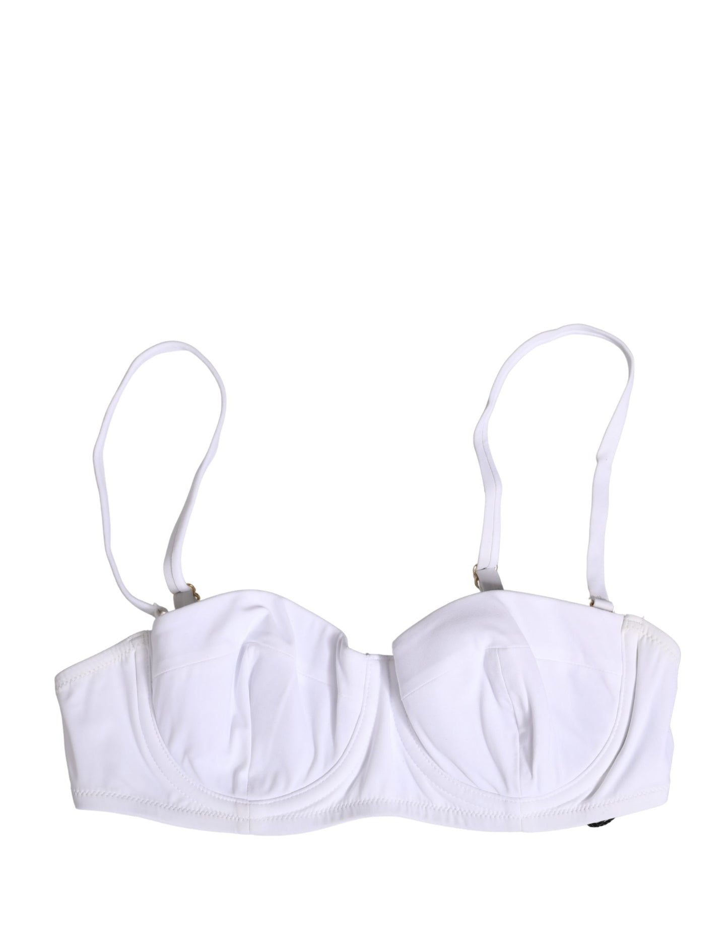 Dolce & Gabbana White Nylon Bikini Logo Plaque 2 Piece Swimwear