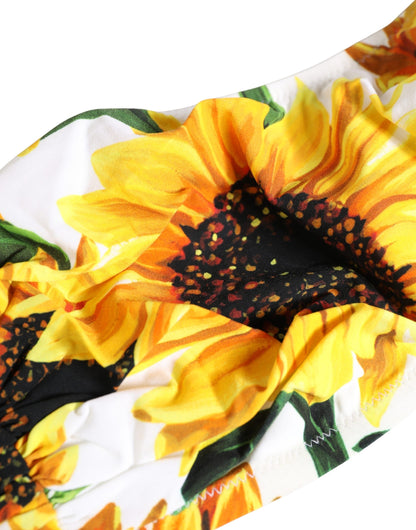 Dolce & Gabbana Multicolor Sunflower Print Bandeau Top Swimwear