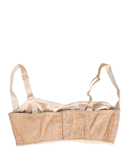 Dolce & Gabbana Women's Silk & Polyester Fim Fiber Bra - Beige