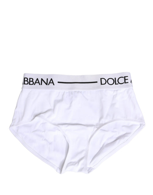 Dolce & Gabbana White Nylon Logo Waistband Panty Underwear