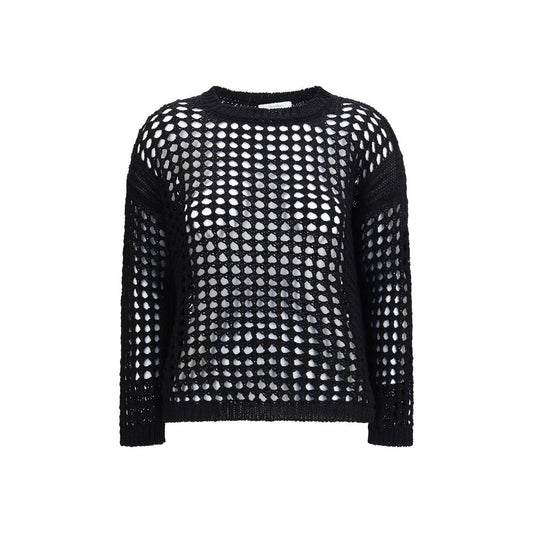 Max Mara Pure Black Linen Sweatshirt