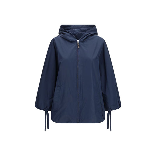 S Max Mara Blue Polyester Trench Coat