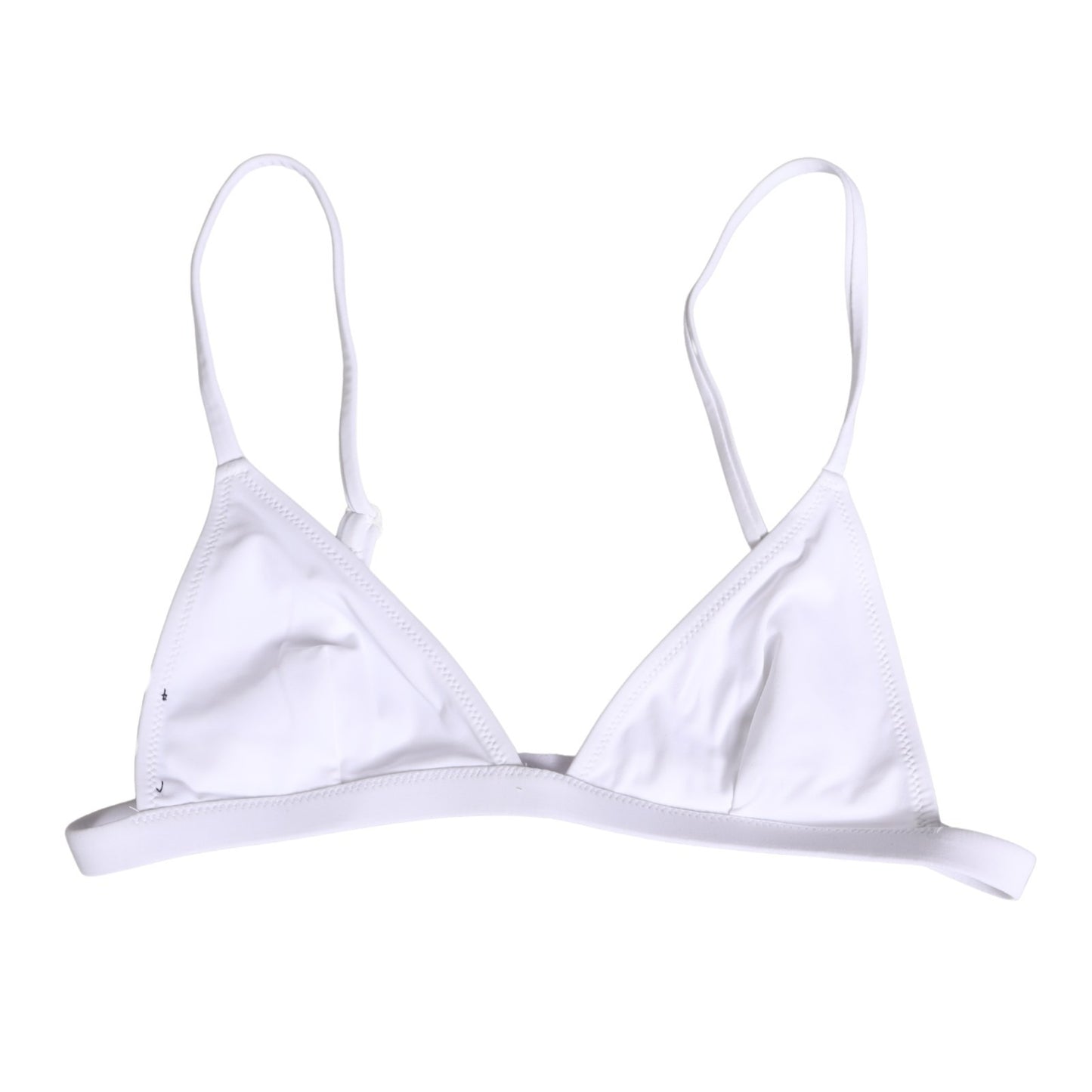 Dolce & Gabbana White Nylon Triangle Beachwear Bikini Top Swimwear