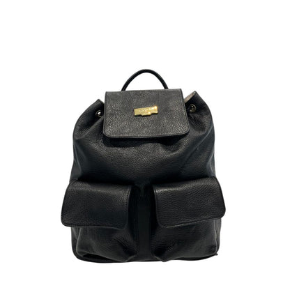 Baldinini Trend Black Cowhide Backpack
