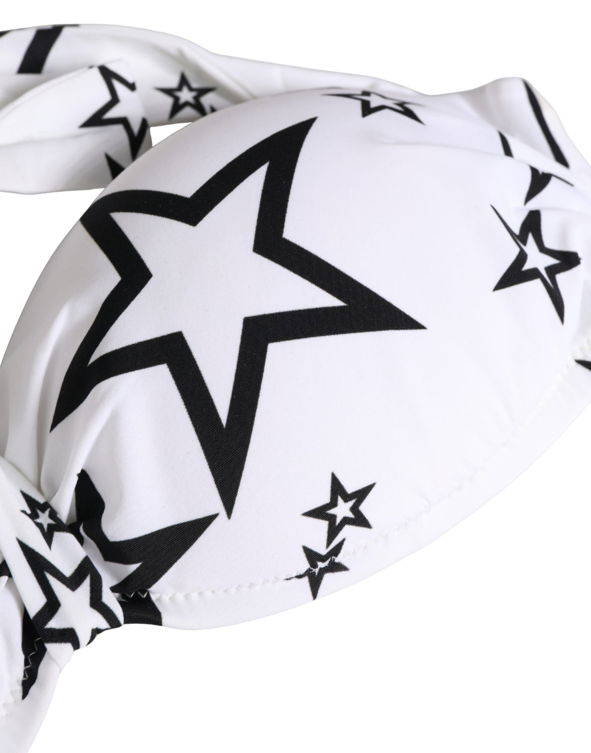 Dolce & Gabbana Star Women's Stretch Nylon Swimwear Top - White Print