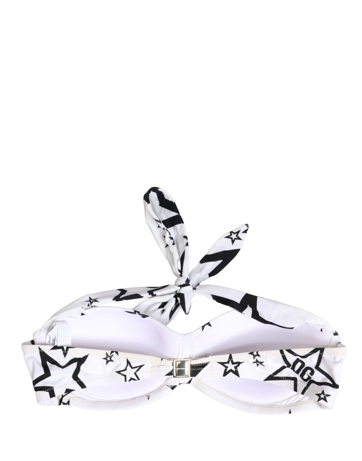Dolce & Gabbana Star Women's Stretch Nylon Swimwear Top - White Print