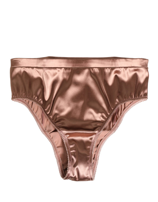 Dolce & Gabbana Brown Silk Satin Lingerie Panty Brief Underwear