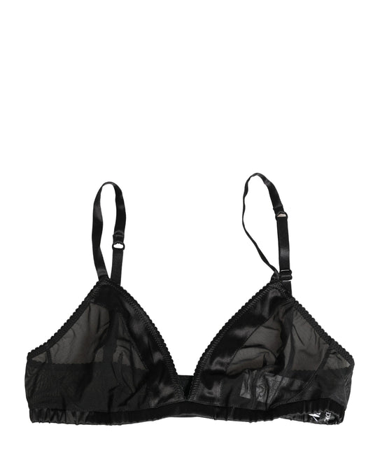 Dolce & Gabbana Black Nylon Stretch Soft Cup Brassiere Underwear