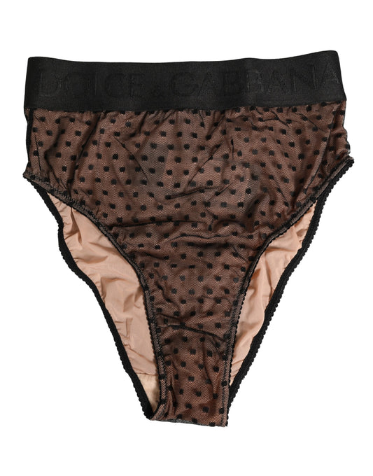 Dolce & Gabbana Black Beige Polka Dot Butterfly Brief Underwear