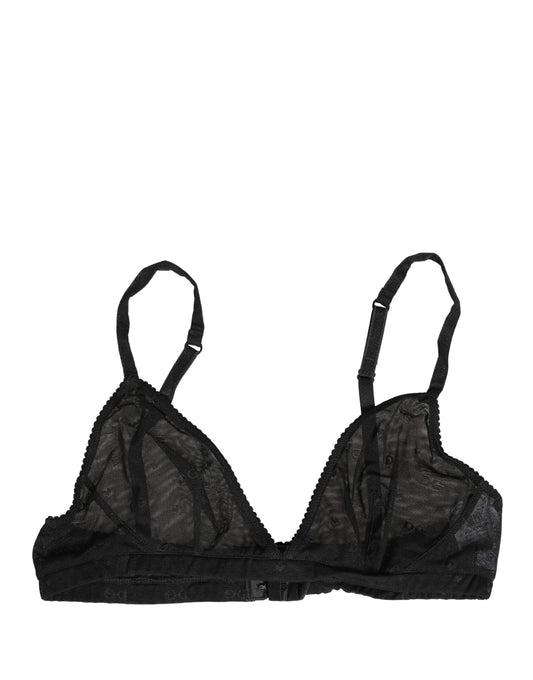 Dolce & Gabbana Black Nylon Stretch Soft Cup Brassiere Underwear