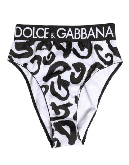 Dolce & Gabbana Women's Polyester & Nylon Underpants Briefs - Black White