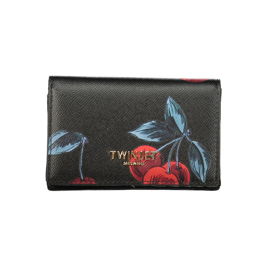 Cardholder Wallet by Twinset for women in polyethylene black features a streamlined silhouette, showcasing the streamlined Cherrie Polyethylene Cardholder Wallet design with sophisticated card-organization coin-purse for a premium look.