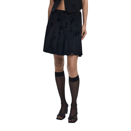 Desigual Black Polyester Mini Skirt