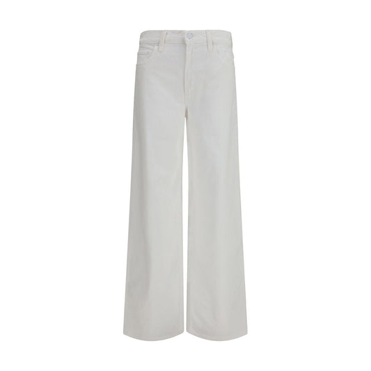 Jeans by Mother Denim for women in stretch denim cotton white features a polished silhouette with a polished regular-fit & wide, reaching a polished long and finished with a polished high rise.