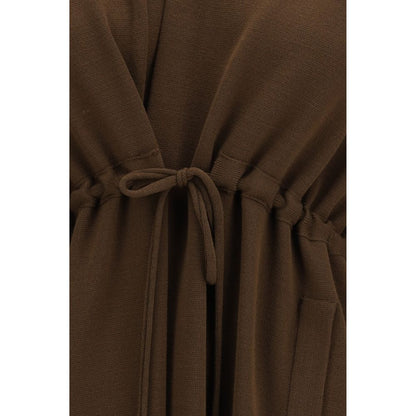 Ella Brown Viscose Sleveless Jacket