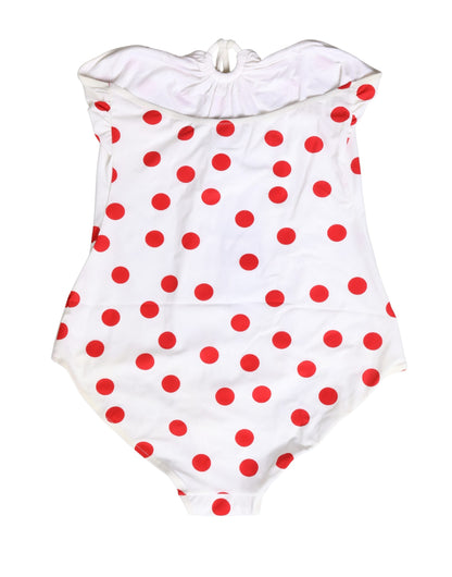 Dolce & Gabbana Women's Stretch Nylon One-Piece Swimsuit - Red White Patterned