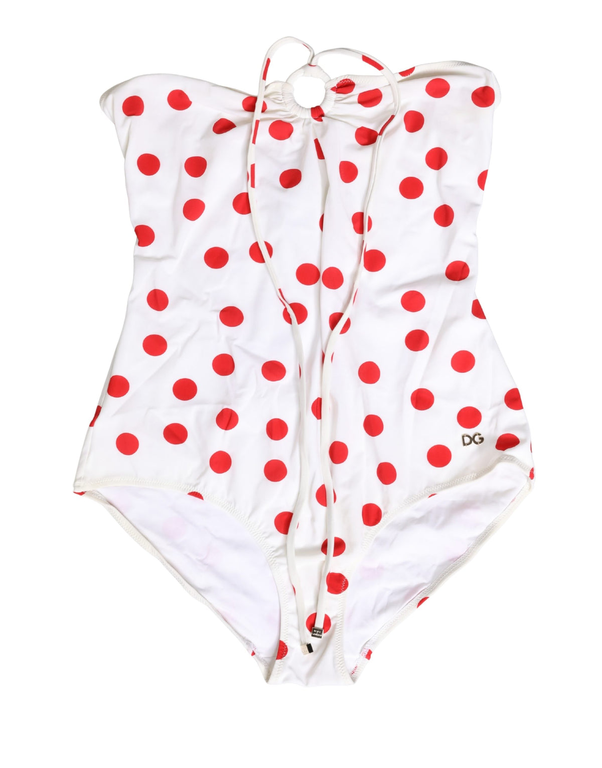 Dolce & Gabbana Women's Stretch Nylon One-Piece Swimsuit - Red White Patterned