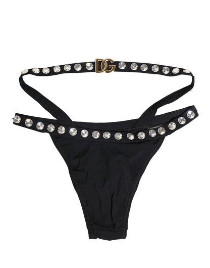 Dolce & Gabbana Women's Nylon & Crystal Bikini - Black Signature