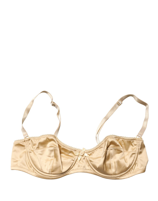 Dolce & Gabbana Women's Polyurethane Polyester & Silk Bra - Beige