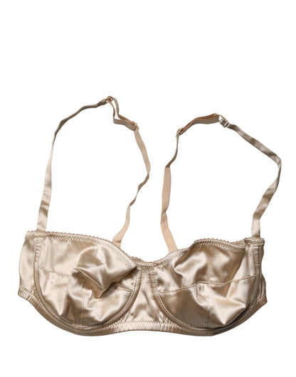 Dolce & Gabbana Women's Polyurethane Polyester & Silk Bra - Beige