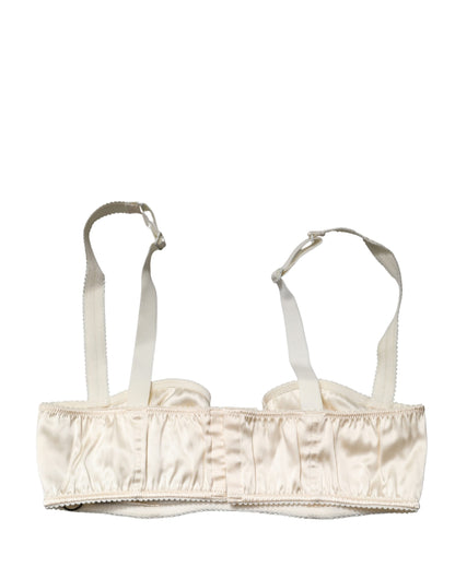 Dolce & Gabbana Women's Polyurethane Polyester & Silk Bra - Beige White