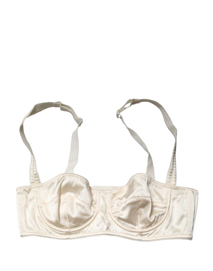 Dolce & Gabbana Women's Polyurethane Polyester & Silk Bra - Beige White