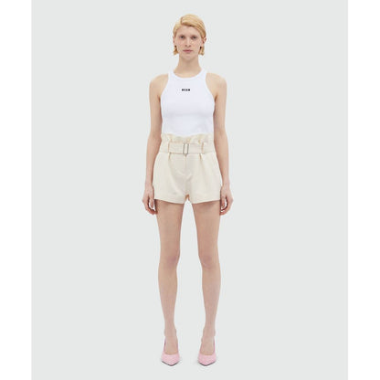 MSGM White Viscose Shorts