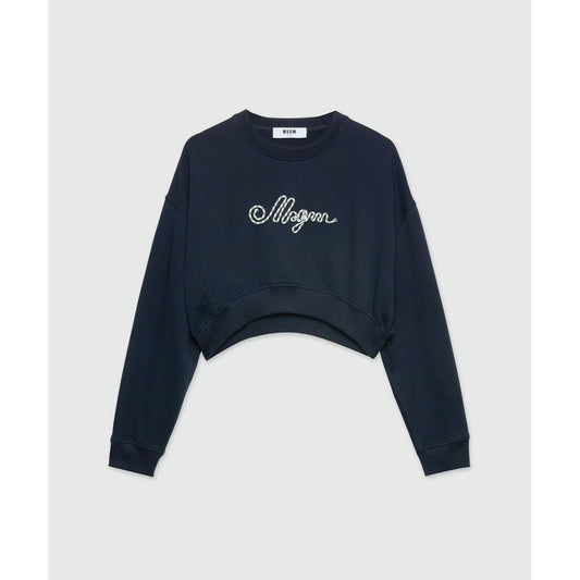 MSGM Blue Cotton Sweatshirt