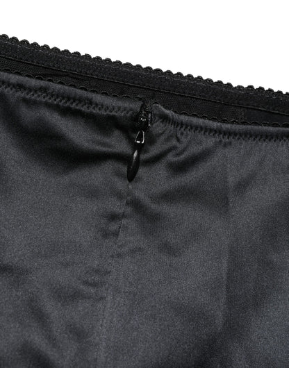 Dolce & Gabbana Black Silk Blend High Waist Girdle Panty Underwear
