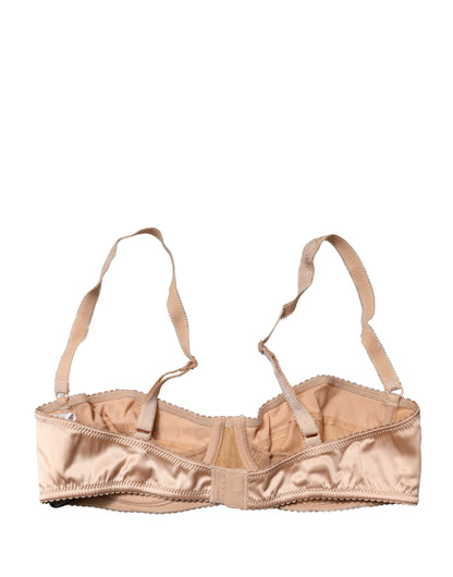 Dolce & Gabbana Women's Polyurethane Polyester & Silk Bra - Beige