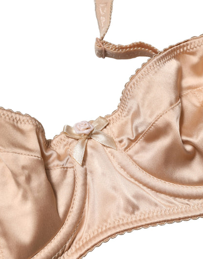 Dolce & Gabbana Women's Polyurethane Polyester & Silk Bra - Beige