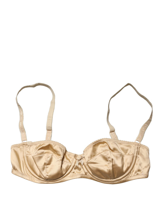 Dolce & Gabbana Women's Polyurethane Polyester & Silk Bra - Beige