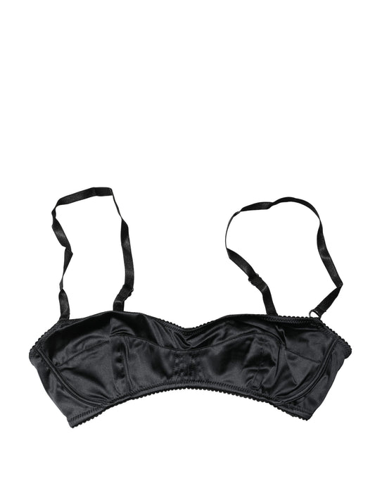 Dolce & Gabbana Women's Polyurethane Polyester & Silk Bra - Black