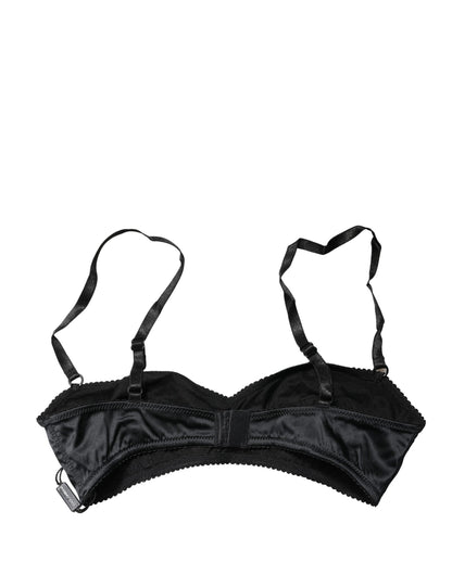 Dolce & Gabbana Women's Polyurethane Polyester & Silk Bra - Black